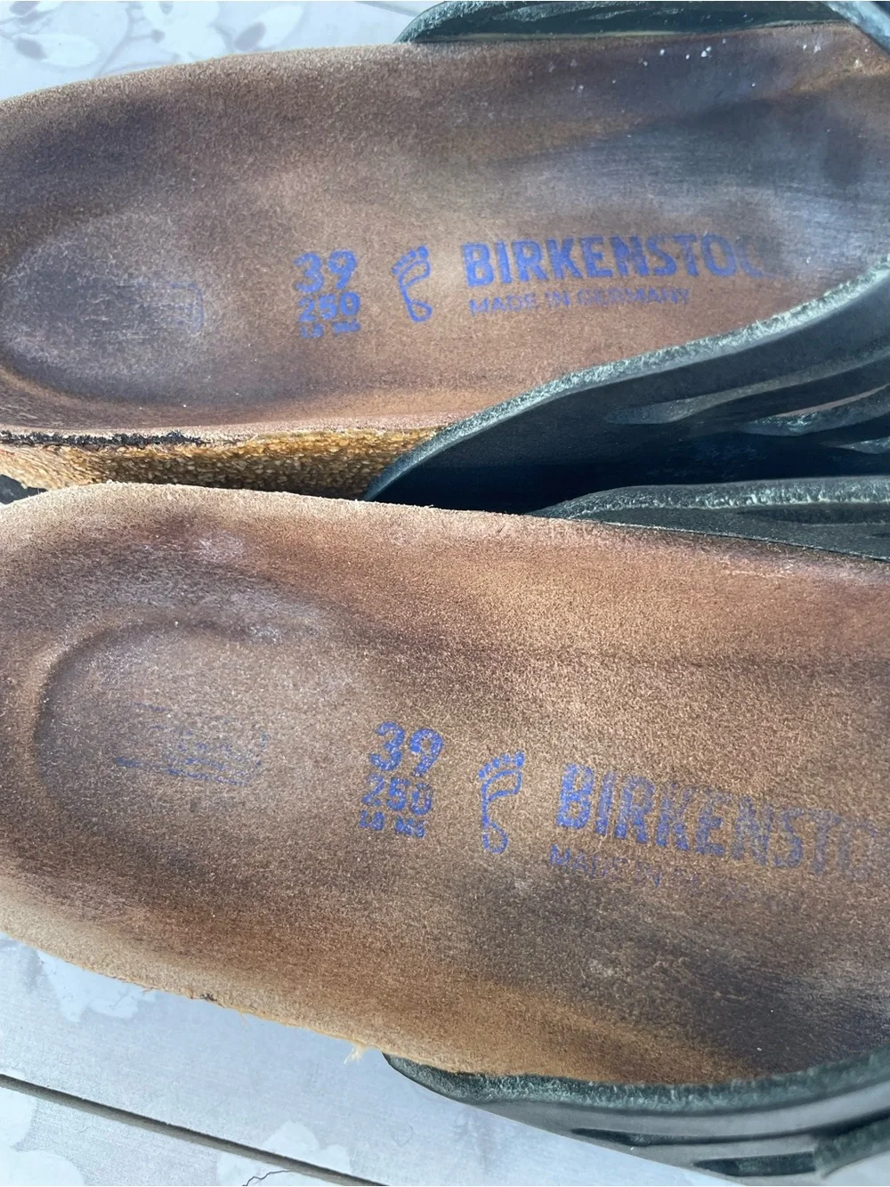 Birkenstock Men's Black Double Strap Cork Footbed Sandals